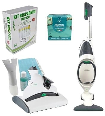 Aspirapolvere Folletto VK 150 Scopa Elettrica + Pulilava SP350 + Kit Risparmio