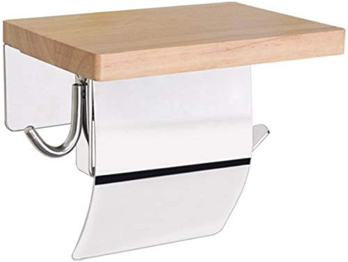 FFOCCO Kreative wasserdichte Edelstahl Badezimmer Tissue Box Toilettenpapierrolle Papierhalter Massivholz Toilettenpapier Box Present