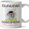 MUGFFINS Tazas Personalizadas para LOGOPEDA - En Español - Koalificados Personalizados - 11 oz / 330 ml - Regalo Personalizable original y divertido