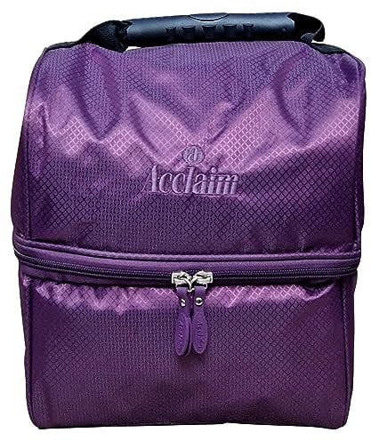 Acclaim Aspen Deluxe Ripstop Nylon Four Bowls Level Green Lawn Flat Short Mat Indoor & Outdoor Locker Style Bowling Bag (Plum)