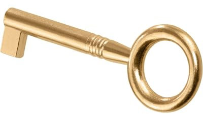 Gedotec Möbelschlüssel vermessingt | 1 Stück | Bartschlüssel Metall | SALIERI | Deko Ersatz-Schlüssel modern | 30 mm | Ersatzschlüssel | Schlüssel mit Euro-Sperre | Zusatzschlüssel für Möbel-Schloss