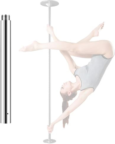 Barre de Pole Dance Mise à Niveau Professionnelle de Filature/Pôle de Danse Statique, Poteau de Danse Portatif à La Maison de 45mm pour Hommes et Femmes, Rallonges en Option 12,5/25/ 50/100 Cm (Co