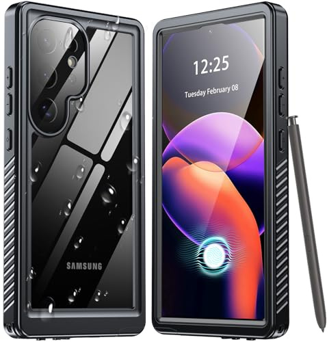 ANTSHARE Custodia impermeabile per Samsung Galaxy S24 Ultra, IP68, completamente sigillata, impermeabile, per Samsung S24 Ultra con [protezione schermo integrata] per S24 Ultra 6.7 (nero)
