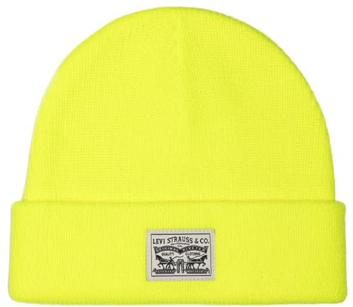 Levi's Damen Backpatch Neon Beanie, Yellow Fluo, UN