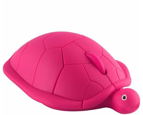 Tynerza Wireless Mouse, 2.4G Cute Turtle Shape 1600DPI Small Optical Silent Portable Travel Cordless USB Connection Mouse for School Office PC Laptop, Gift for Children, Girls, and Students (Pink)