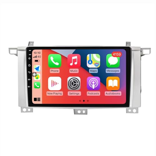 Android 12 Autoradio Mit Navi 2 Din 9 Zoll Touchscreen Autoradio Für Toyota Land Cruiser 100 2002-2007 Mit Carplay Android Auto,mit RDS Bluetooth FM AM Lenkradsteuerung Rückfahrkamera ( Color : A , Si
