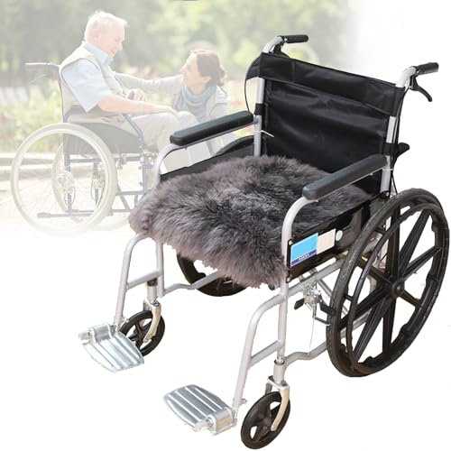 vanenferse Lammfell Rollstuhlauflage, Hochwollig Stuhlkissen Rollstuhlauflage, Bequemes Komfort Weiches Stuhl Stuhlkissen Rollstuhlauflage Katzenbett Stuhlauflage