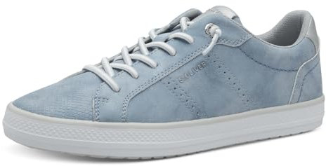 s.Oliver Damen Sneaker flach mit Schnürsenkeln Freizeit, Blau (Light Blue), 41 EU