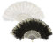 TUONYIS 2 Pieces Folding Handheld Feather Fan, Vintage Feather Fan, Flapper Folding Hand Fans, 1920s Accessories for Costume Halloween Dancing Show Tea Party Wedding Decoration (2 Pieces)