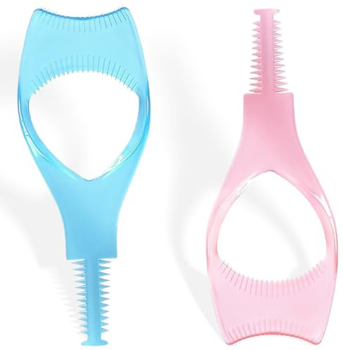 ZOPJUMA 2 Stück Mascara Shield Applicator 3 in 1 Wimpern Werkzeuge Make Up Eyelid Shield Wimpernschildpad Up und Down Wimpern Kosmetik Mascara Schablone für Frauen Mädchen Wimpernbürsten