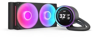 NZXT Kraken Elite 240 RGB - AIO CPU-Flüssigkeitskühler - 240mm Radiator - F240 RGB Core-Lüfter - Anpassbares 2,72“ IPS-LCD - Turbine Pump - Intel LGA 1700, 1200/115X, 1851 - AMD AM5, AM4 - Schwarz