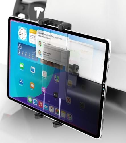 Wukanleng Support Tablette Voiture pour Tesla Appuie-tête, Support iPad Voiture avec Rotule en Métal pour Model Y Model 3 pour iPad Pro/Air/Mini de 4,7~13, iPhone, Galaxy Z Fold, Fire HD Kids