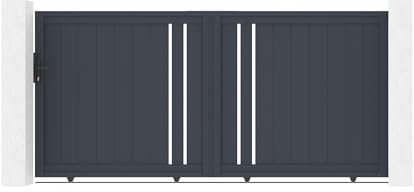 Casanoov Portail coulissant 3m GIONA H.140cm aluminium gris