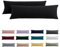 Beqnat Seitenschläferkissen Bezug 40x145 2er Set - Schwarze Kissenbezug 145x40 mit Reißverschluss 100% Mikrofaser Resistent und Hypoallergen Kopfkissenbezug für Seitenschläferkissen