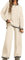 TZLDN Zweiteiler Damen Winter Elegant Strickset Langarm Sport Lounge Set Strickanzug Outfit Hausanzug Loungewear Jogginganzug Hosenanzug Pullover Hose Weiß M