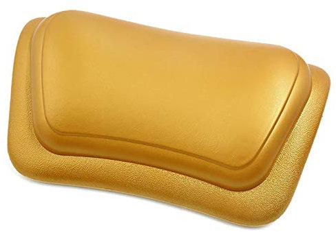 SDFGBNJK Goldenes Badewannenkissen, Weiches Kissen Pu Schaum Festem Saugnapf Geeignet Ovale Geradlinige Badewannenkissen Badewanne Soft,Gold