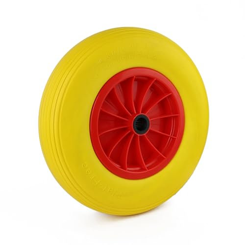 DIVCHI Pneumatic Wheel Air Filled Tires 4.8/4-8 Heavy-duty Replacement Wheels For Wheelbarrows, Hand Truck, Utility Cart, Garden Cart, Buggies (Yellow)