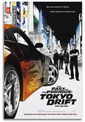 YEJULMRH The Fast And The Furious Tokyo DriftVintage-Poster, Ölgemälde, Kunst, Anime-Charakter, Anime-Poster, berühmte Gemälde, Reiseposter, 30 x 45 cm, ungerahmt, 18