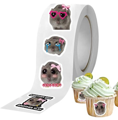 Nankoyal Traurige Hamster-Aufkleber, lustige Hamster-Aufkleber | 500 Stück lustige Tieraufkleber Trauriger Hamster,Weirdcore-Aufkleber mit 10 Mustern, Scrapbook-Zubehör für Fahrräder, Skateboards,