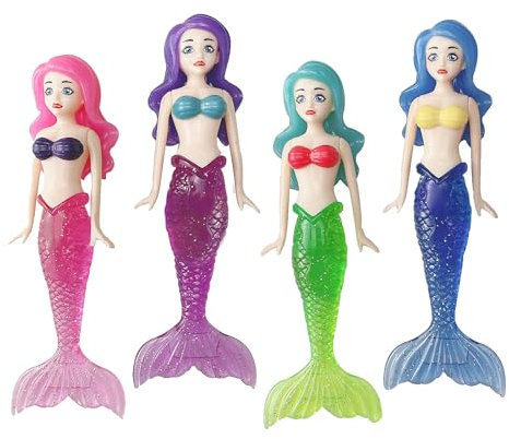 4Pcs Mermaid Bath Toys, Diving Toys Mermaids Swimming Pool Toys, Swimming Sinkers Toys for Underwater Pool Training Toys Diving Pool Diving Games Training Gifts for Girls Boys