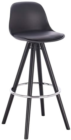 WOLTU Bar Stool Breakfast Counter Barstool with Back and Metal Leg for Kitchen, Black