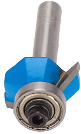 Router Bit 45 Grad, Schaltzuhlwerk mit Oberlager für Holzbearbeitung, Kohlenstoffstahl + YG6 -Legierung, 1/4 -Zoll -Runde Schaft, CNC, MDF, Massivholz (1/4*1/4)
