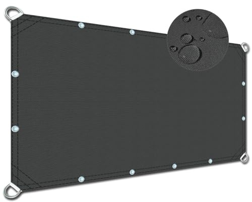 Brise-Vue et Pare-Soleil pour Balcon 2x4.4m, 95% Bloc UV Résistance au Vent Voile de Parasol avec Corde en Nylon pour Clôtures Cour Exterieur Voiture, Gris foncé
