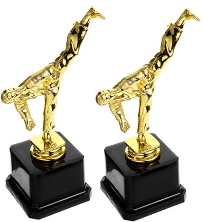 Toddmomy 2stücke Martial Move Pokal Trophäe Für Wettbewerbe Party-Feier Auszeichnung Trophy Mit Personalisierbarem Sockel Langlebig Und Realistisch Goldene Auszeichnung