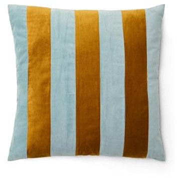 ESSENZA Dekokissen Nino Ocker, 50x50 cm - 100% Baumwollsamt - Streifen