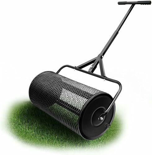 VYUJHNBG Durable Peat Moss Spreader, Lightweight Manure Spreaders Roller, Top Soil Spreader For Lawn And Garden