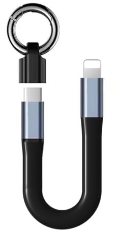 SAMERIO Keychain Charger USB Short Charging Cable Portable Travel Fast Charging Cord for Smart Phone (USB C-IOS)