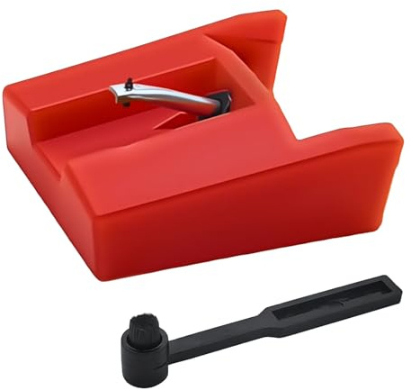 1 Pack Diamond Turntable Record Player Needle with Cleaning Brush, Turntable Stylus Replacement for Most LP Vinyl Players with Ceramic Cartridge, Compatible with Model CR24003A,CR2402C,CR2413A,CR245