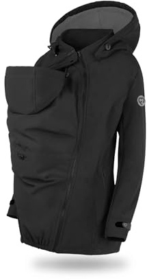 fun2bemum 5in1 Softshell Tragejacke Umstandsjacke Enigma Damen | Allwetter & Outdoor: 3-lagiges Softshell, wind- und wasserabweisend, atmungsaktiv, Fleece-Futter, 10.000 mm – Winter