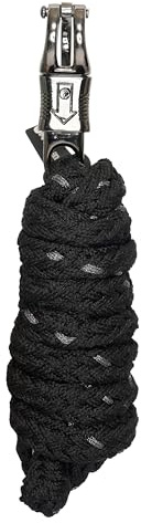 Imperial Riding Führstrick IRH Deluxe mit Lurexfaden, Panikhaken, ummanteltes Nylon, Schwarz