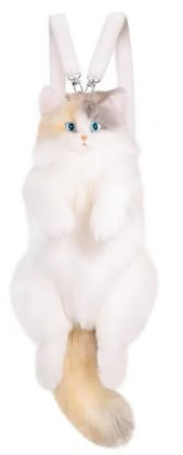 Xiyocadt PlüSchtier Katze Rucksack Ausgestopfte Katzenpuppen -Rucksackspielzeug Realistischer Daypack FüR Den Einkauf TäGlich Geschenke Urlaub (50cm,A)
