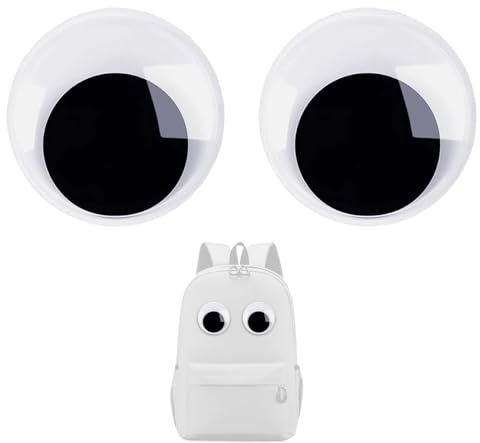2 Pezzi Occhi Giganti, Divertenti Occhi Mobili Adesivi da 80 mm, Occhietti Adesivi Finti di Plastica per Scrapbooking Decorazioni Creazione Bambole Lavoretti Artigianato e Feste Decorazioni