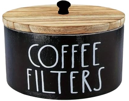 Genérico Kaffeefilterhalter – Rustikale Aufbewahrung aus Holz für Kaffeefilter mit Deckel | Papierkorb zum Ausgießen von Bier, Bar, Dekoration, Campingreisen