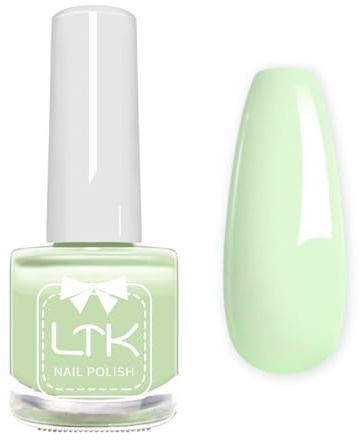 Light Green Nail Polish - Quick Dry Nail Polish, Green Nail Varnish with Glossy Finish, Chip Resistant & Fast Drying Pastel Light Green for At-Home Manicure, No UV Light Needed, 5ml