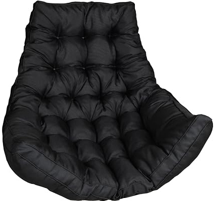 sunnypillow Hängesessel Kissen - Auflage für Rattan & Polyrattan Hängeschaukel - Polster, Sitzauflage für Hängekorb - Dicke 13cm, UV - beständig, wasserdicht, Outdoor/Indoor - Schwarz