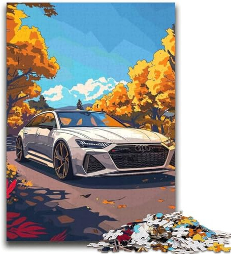 Puzzle für Teenager, 1000 Teile, Audi RS, sonniges Naturmotiv, Kunst, anspruchsvolle Herausforderung, Geschenkideen für und ab 14 Jahren (38x52cm)