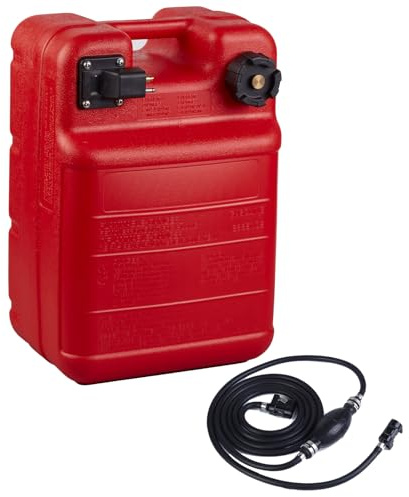 6 Gallon Portable Marine Tank, Outboard Boat Tank with 10 Feet Hose and Level Gauge