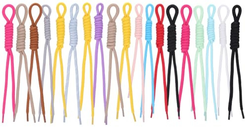 PONABEADIY 1 scatola 20 pezzi Corda In Nylon Portachiavi Cordoncini Treccia Lacci Nodo Intrecciato Portachiavi Corda Paracords Treccia Corda Ciondolo Borsa Sfuso per Realizzazione Portachiavi Accessor