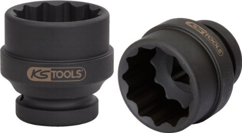 KS Tools 450.0407 - Douille 12 pans 1, 65mm - Version courte - Pour abre de transmission/Embrayage - En Chrome-Molybdène - Tête brunie