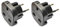Pack de 2 adaptateurs Secteur De Voyage UK 3 Broches - Europe 2 Broches (Royaume-Uni - Europe) - Noir