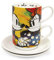 Egan PWM02I/V Juego de Tazas de café, Modelo Sweet Love, Porcelana, Verde, 2 Unità (Confezione da 1), 2