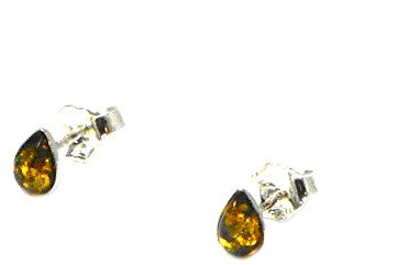 Bernstein grün Sterling Silber Edelstein Ohrringe/Ohrstecker 925 – (abst2109162)