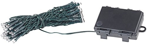 Lunartec Außenbeleuchtung: LED-Lichterkette mit 50 LEDs, Timer, Batterie, warmweiß, 5 m, IP44 (Lichterkette außen mit Batterie, Timer Weihnachtsbeleuchtung, Weihnachtsbaumbeleuchtung kabellos)