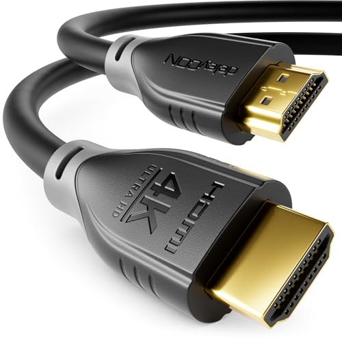 deleyCON Cable HDMI 1m 4K@60Hz 2K@165Hz con ARC Ethernet UHD HDR 3D Alta Velocidad 18Gbps para Barra de Sonido Televisión Proyector Ordenador Portátil TV PS4 PS5 Consola PC Monitor - Negro Gris