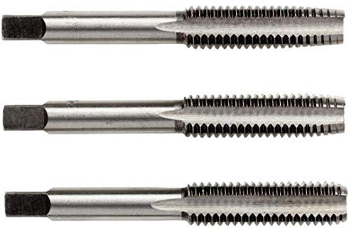 M8 x 1.25 Taraud métrique HSS. Ensemble de 3 robinets. Comprend 3 pièces - 1ère, 2ème et 3ème coupe. Pour tarauder/fileter l'acier et les matériaux non ferreux. Tarauds à main