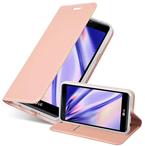 Cadorabo Hülle kompatibel mit LG X Power aus Premium Kunst Leder Flip Klappbare Stoßfeste Magnetische [Standfunktion] [Kartenfächern] Cover Hülle für LG X Power Tasche in Rosa